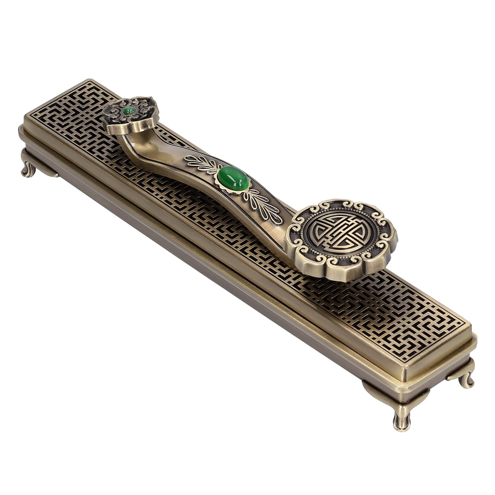 Soporte de Incienso de Metal Ruyi Antique, Material Duradero, esculturas exquisitas, Ideal para meditación y Yoga en el hogar, CREA un Ambiente Relajado (Bronce)