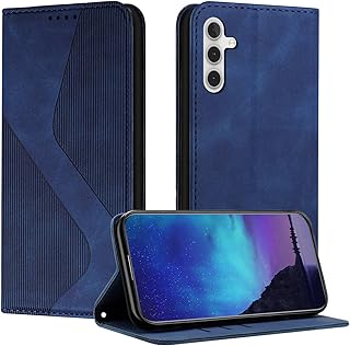 Fatcatparadise Funda de Cuero Flip para Samsung Galaxy A16 5G - Premium Libro de Pie a Prueba de Choques (Azul)