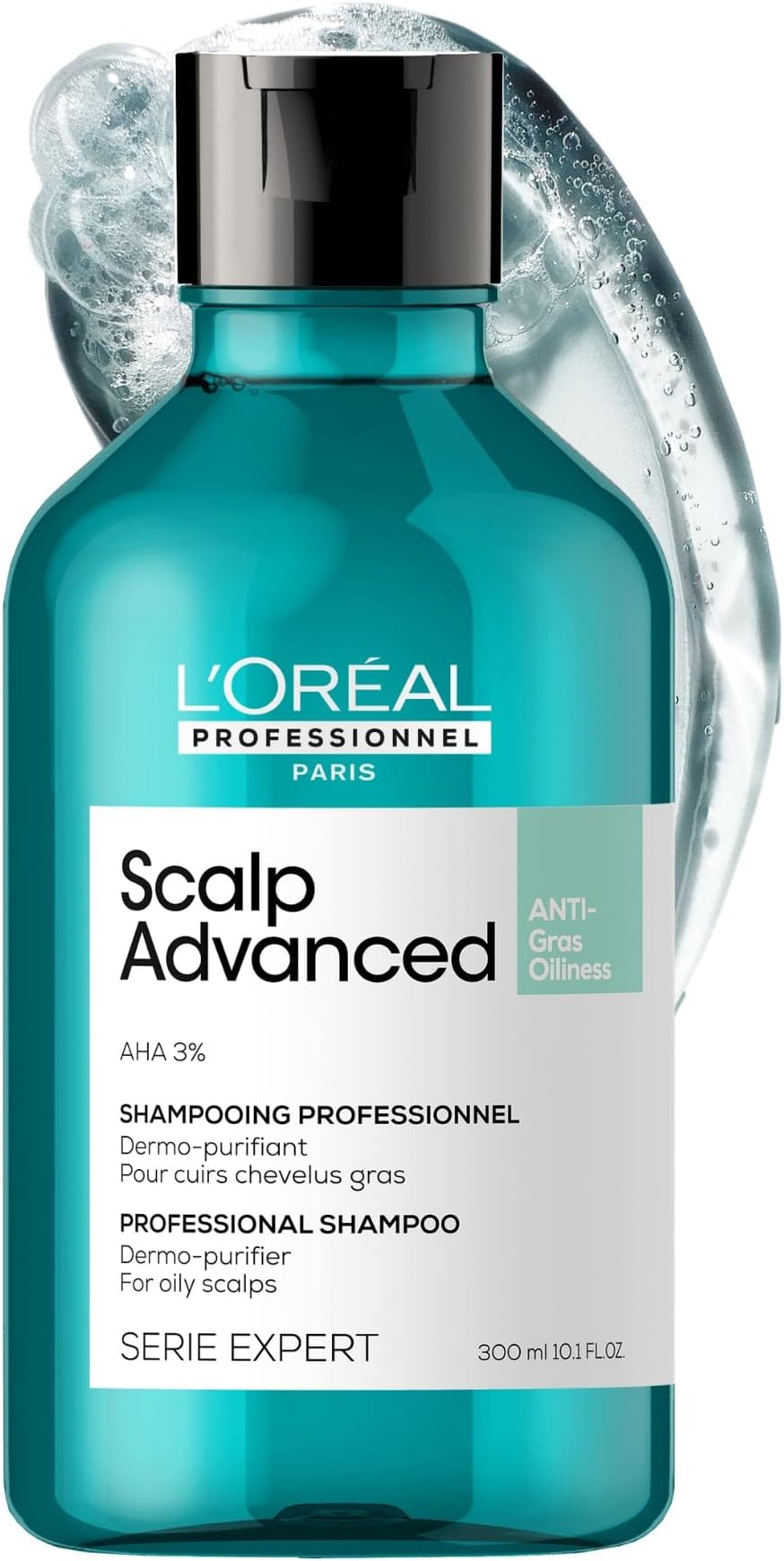 L’Oréal Professionnel | Scalp Advanced Anti-Oiliness Dermo-purifier shampoo | For Oily Scalps | Enriched with AHA 3% | Instant Sebum Reduction | SERIE EXPERT | 300ml