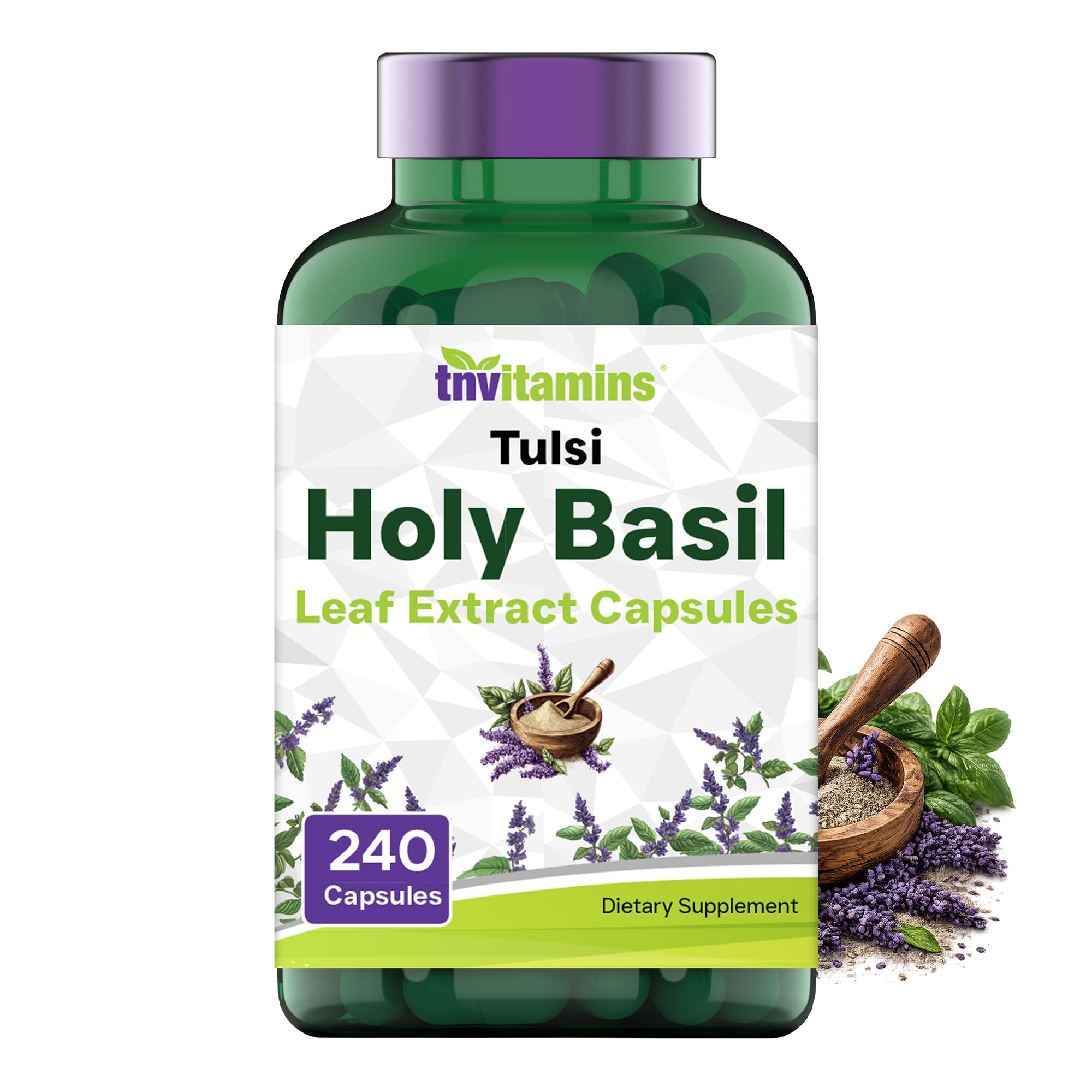 tnvitaminen Holy Basil Capsules (1,600 mg Equivalent - 240 capsules)