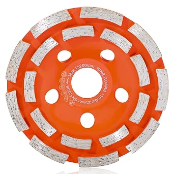4.5" Diamond Grinding Wheel Concrete Tools 18 Double Row Segments for Polishing and Cleaning Stone Concrete Surface, Cement, Marble, Granite Fits 7/8" Arbor