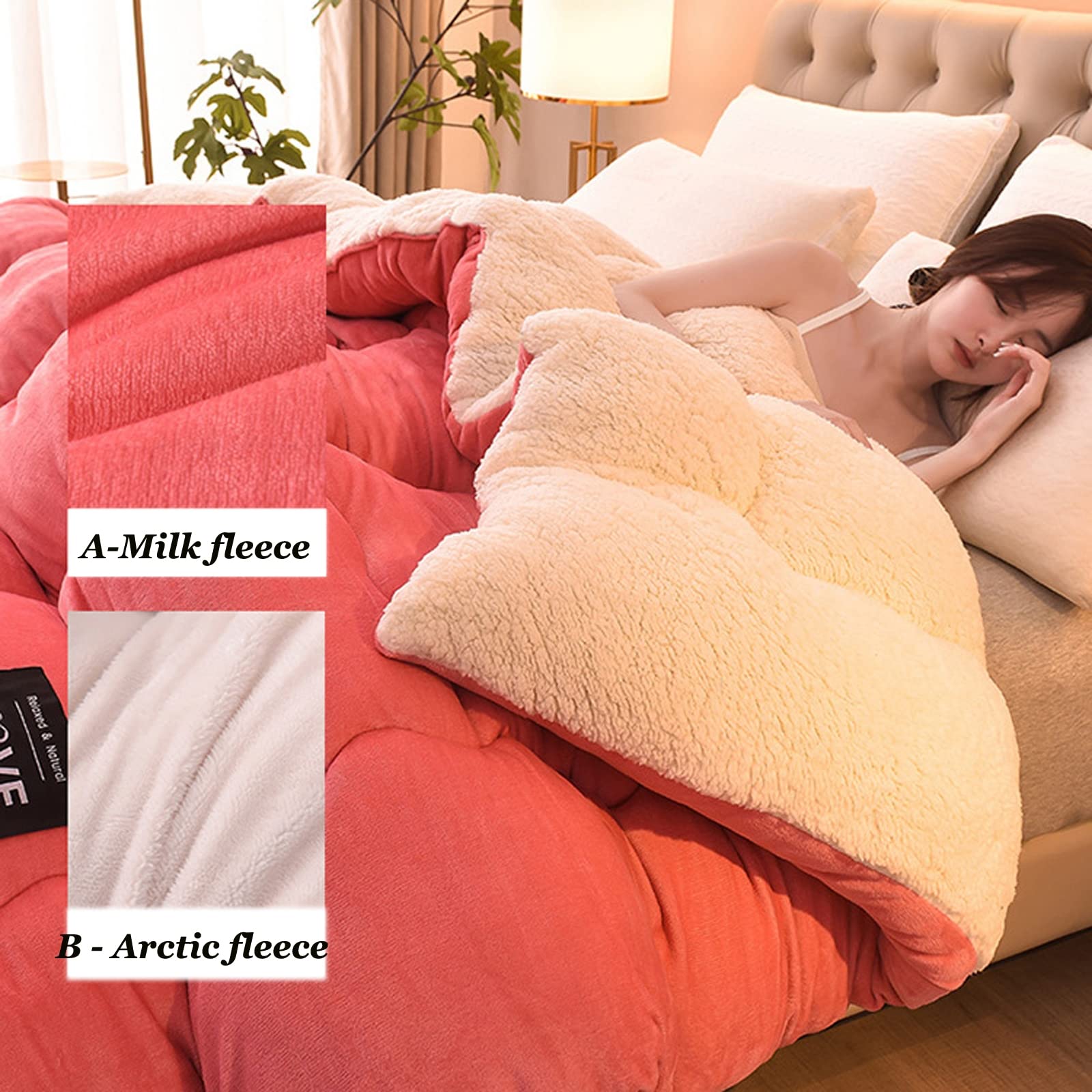 Couette D'hiver épaisse 220x240 Cm (4 Kg) - Biface Polaire/laine D'agneau, Très Chaude, Moelleuse, Lavable - Idéale Grand Lit Froid - 11