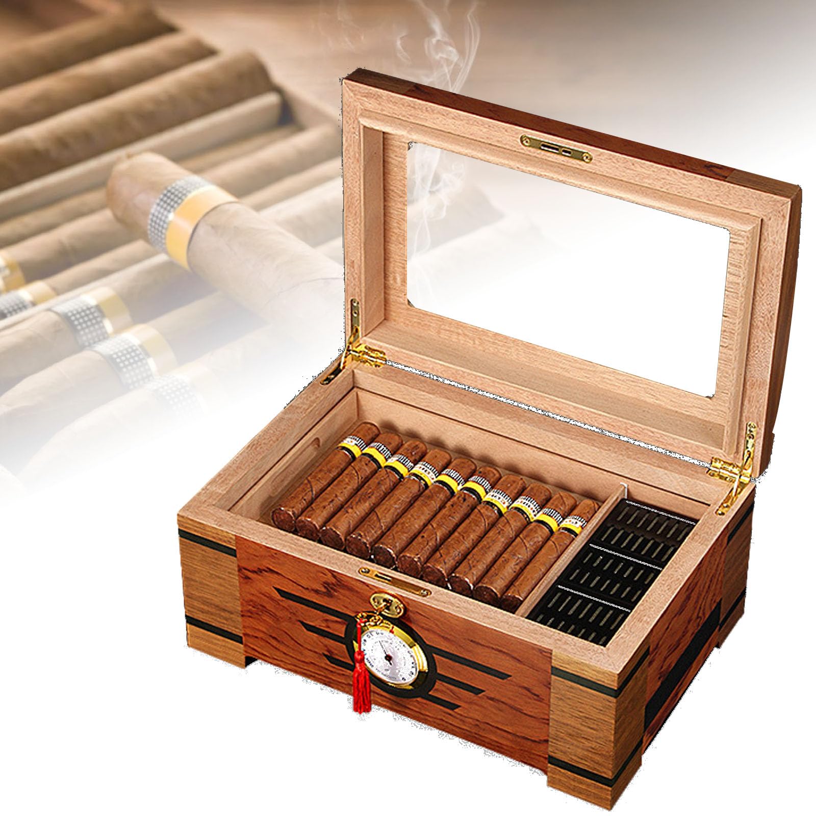 Test : humidor Case Elegance en cèdre avec hygromètre numérique
