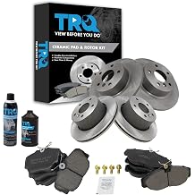 TRQ Front and Rear Brake Pad & Rotor Kit, with Chemical Kit Ceramic Compatible with 1999-2004 Land Rover Discovery