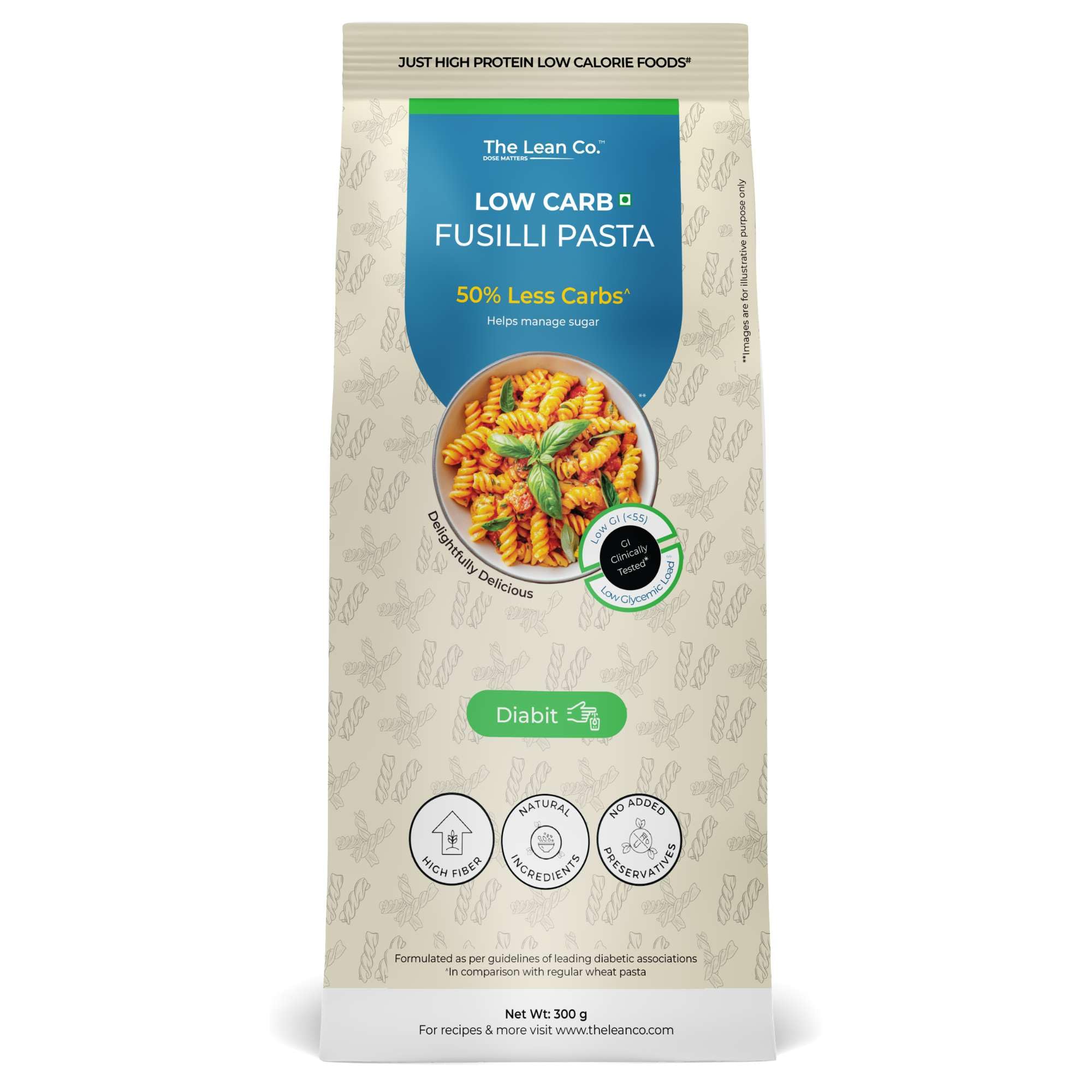 The Lean Co. Low Carb Fusilli Pasta 300 g | 24% Net Carbs, 4% Fat | Net Low Carb(22 gm per serving) | Plant Based | Vegan | Multigrain No Maida | Protein Rich | No Preservatives, Additives or Colours-picture-10