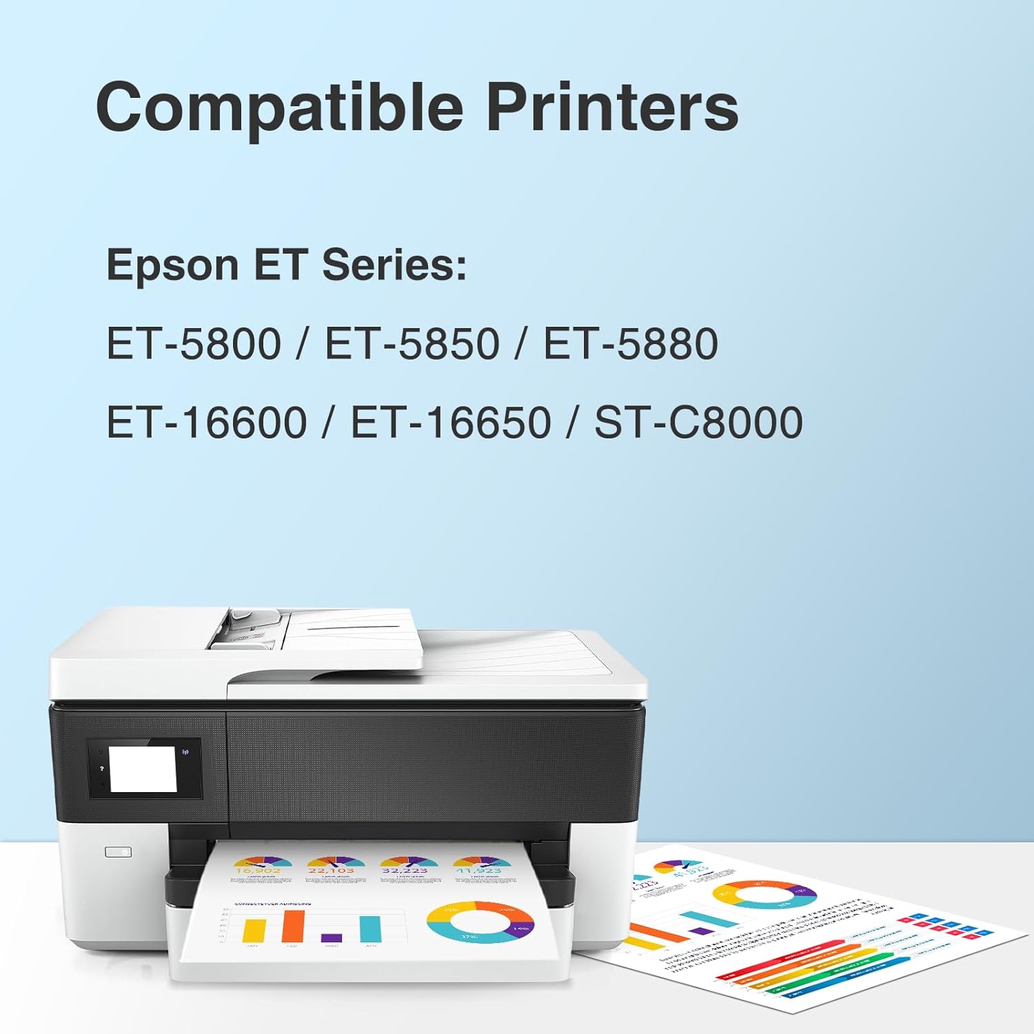 Compatible 542 Ink Refill Bottles 6 Pack Replacement for 542 Ink Refill Bottles Use with EcoTank Pro ET-5150 ET-5170 ET-5800 Ink Refill ET-5180 ET-5850 ET-5880 ET-16600 ET-16650 Printer