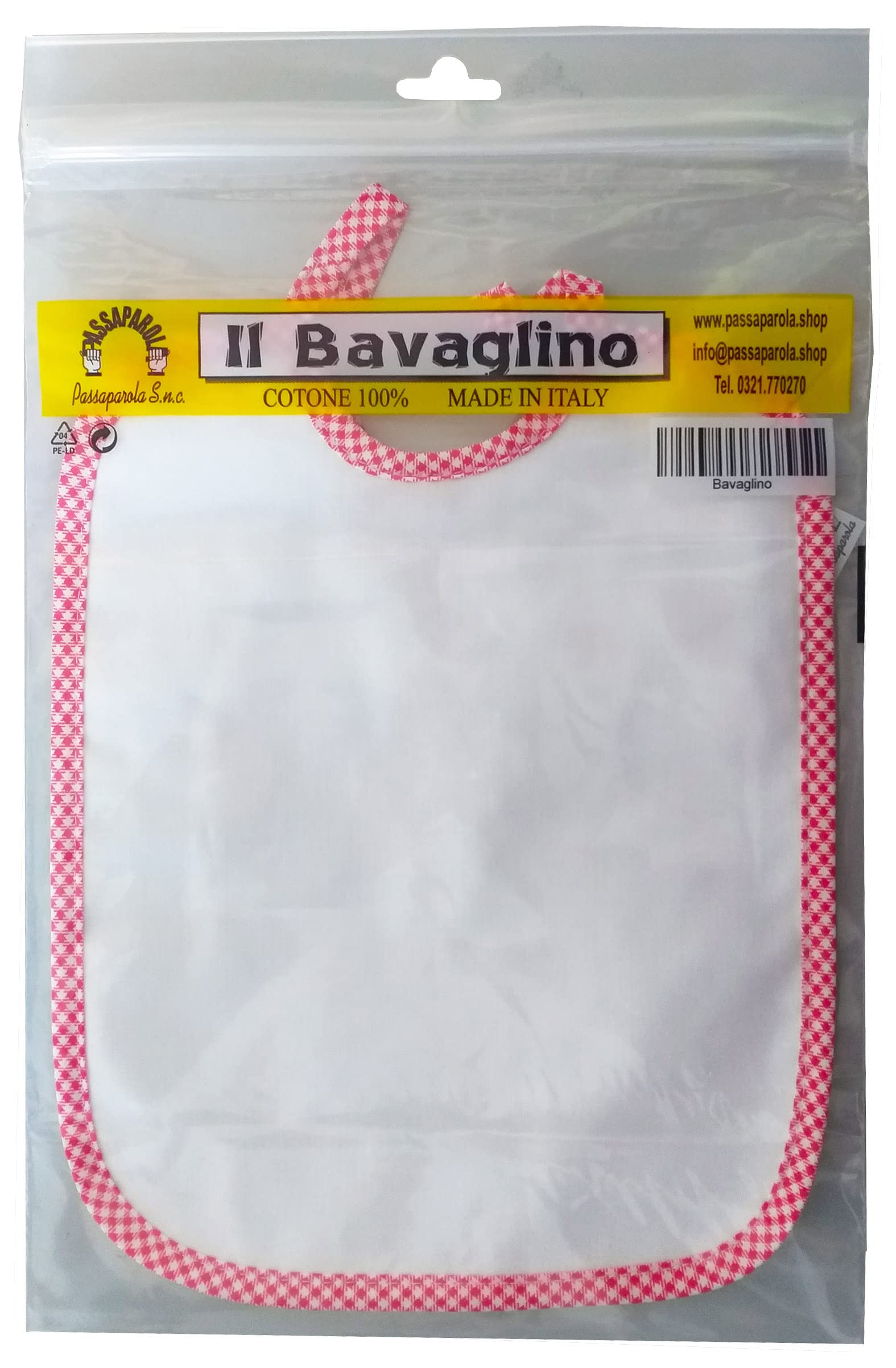 PASSAPAROLA Bavaglino -MOLTE GRAFICHE DISPONIBILI- Ferrarista rosso- Umoristico - unisex pappa - Made in Italy