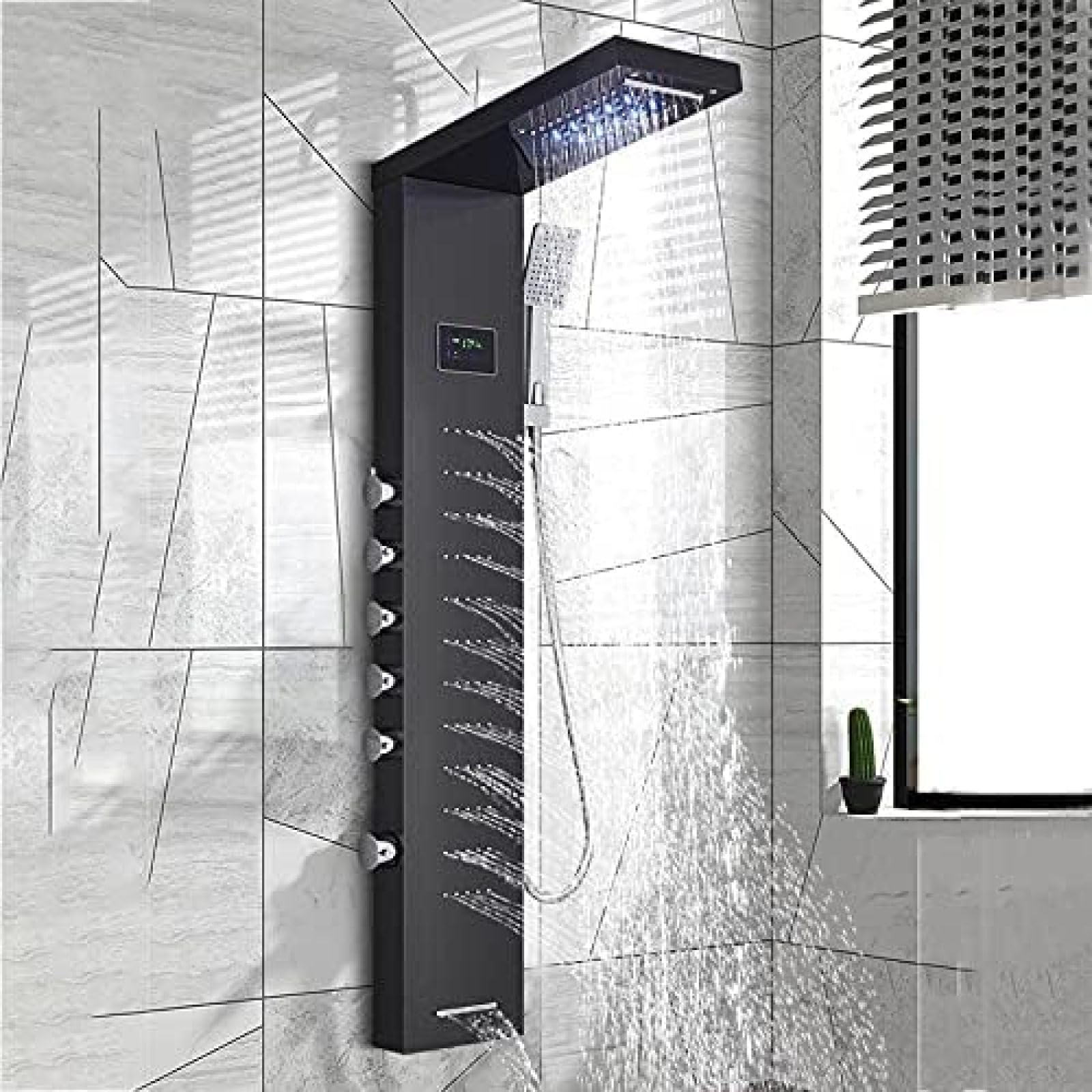 SWENEEN Handheld Showerbathroom Rain Shower Faucets Set Concealed Chrome Shower Faucet System Bath Shower Mixer Wall Mounted A 8" A 12" Shower System,