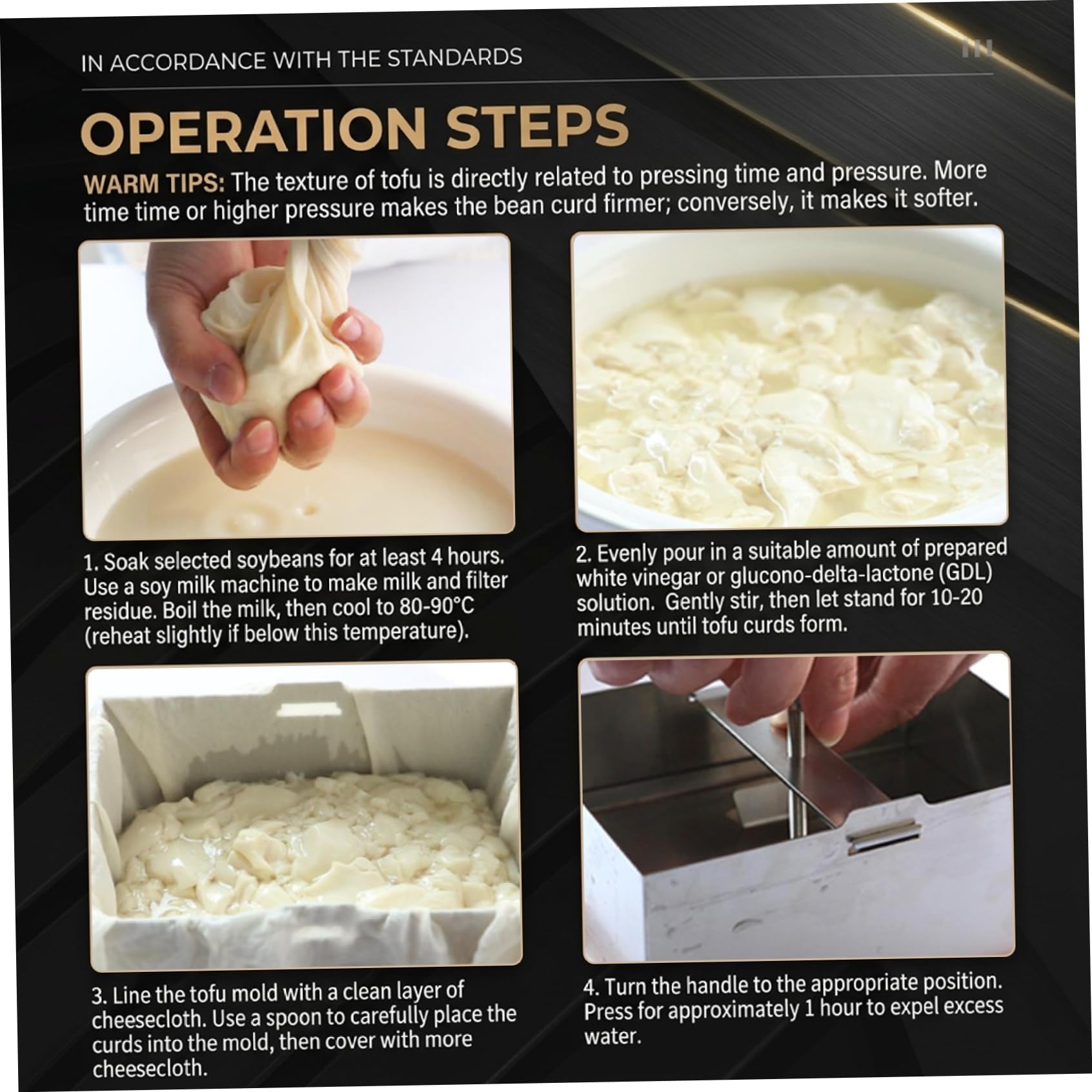 Tofu-Presse, Edelstahl 304, Lebensmittelqualität, Tofu-Maker mit abnehmbarem Boden, inklusive Abtropfschale und Tuch, ideal für hausgemachtes Paneer und Käse, 21, 6 x 11, 9 x 14 cm