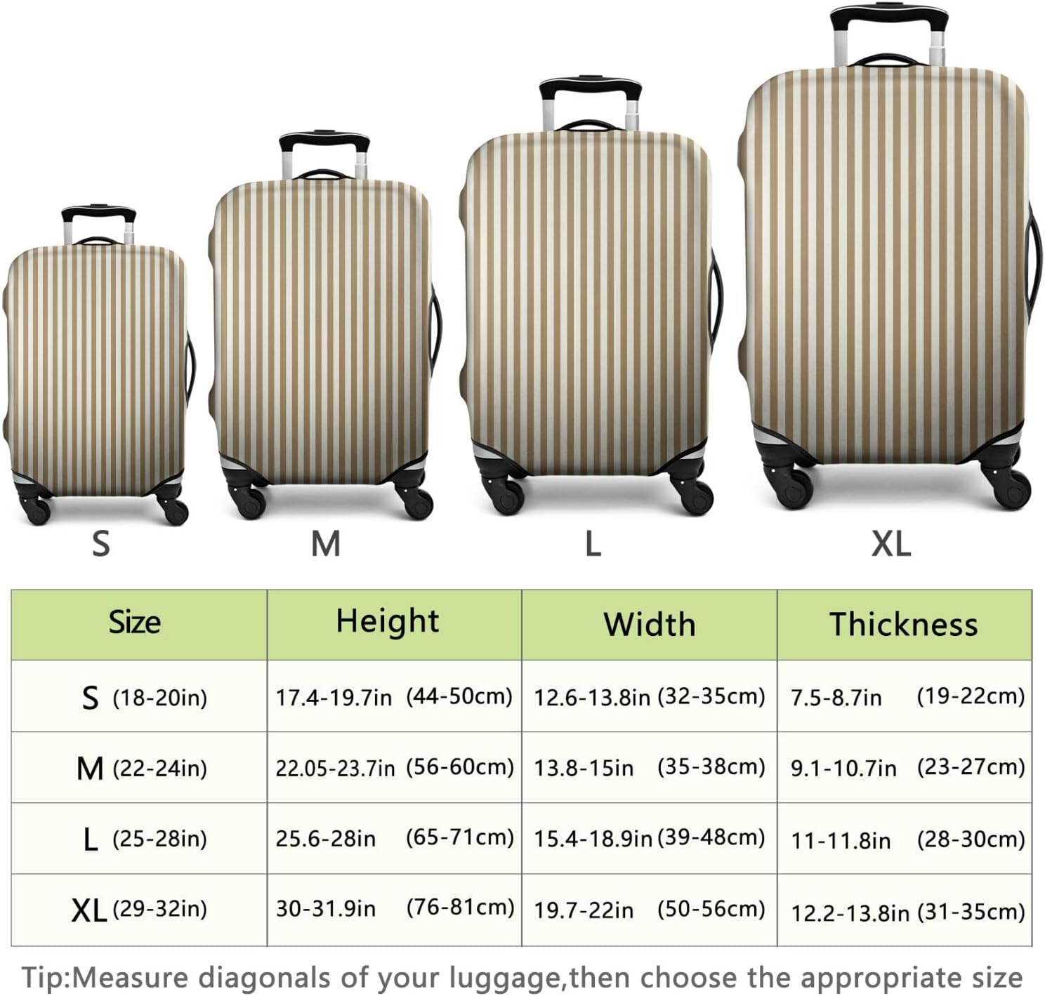 Luggage Cover Fashion Suitcase Cover Baggage Covers Fit 25-28 Inch Luggage (Go Travel)