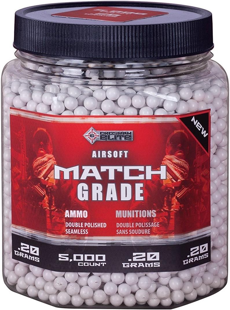 Crosman Airsoft 5,000 ct. Bottle White Heavy Airsoft BBS