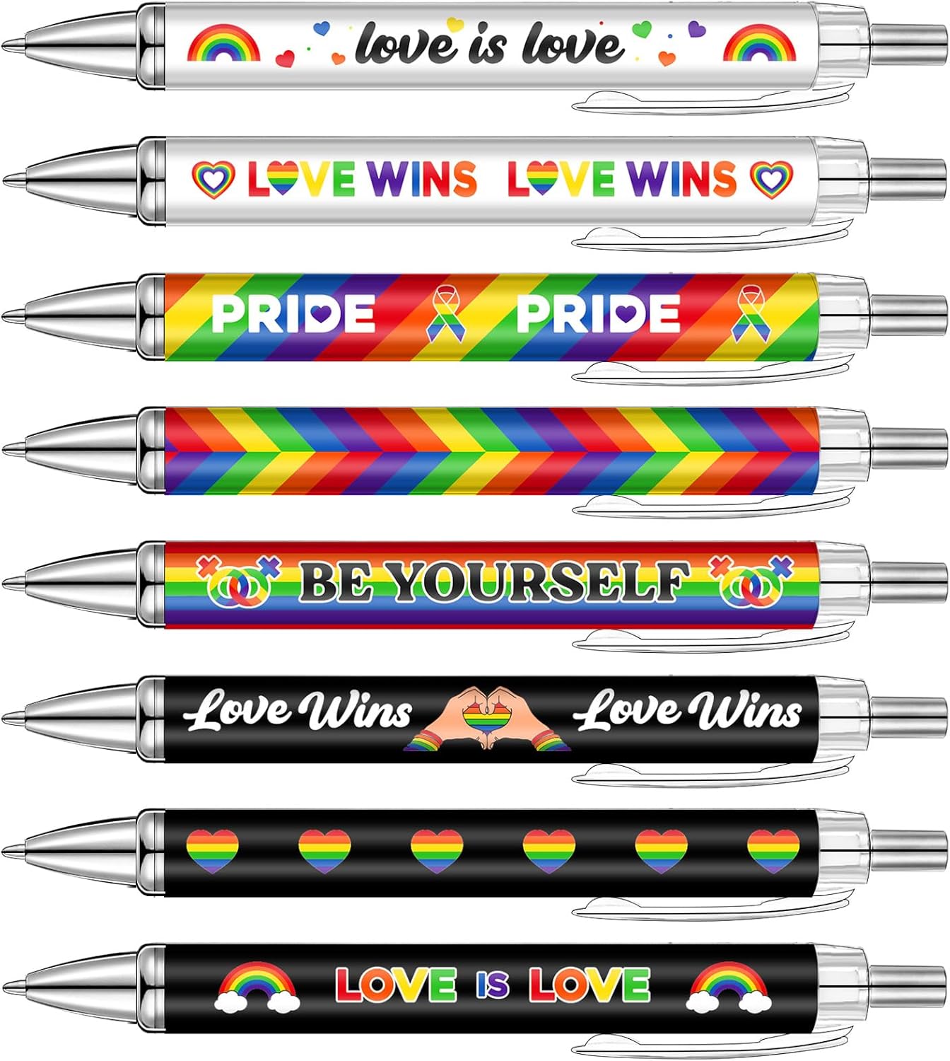 Sayglossy 64 Pieces Gay Pride Ballpoint Pens Bulk, Rainbow Lgbtq Party Favors Supplies, Rainbow Ballpoint Pens for Gay Pride Day Accessories Party Month Supplies