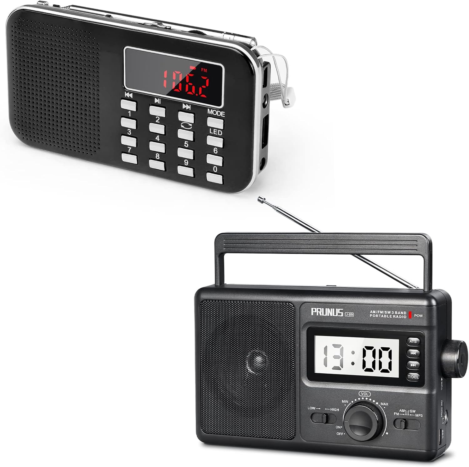 Mini Portable Radio AM FM Pocket Radio with MP3,PRUNUS J09