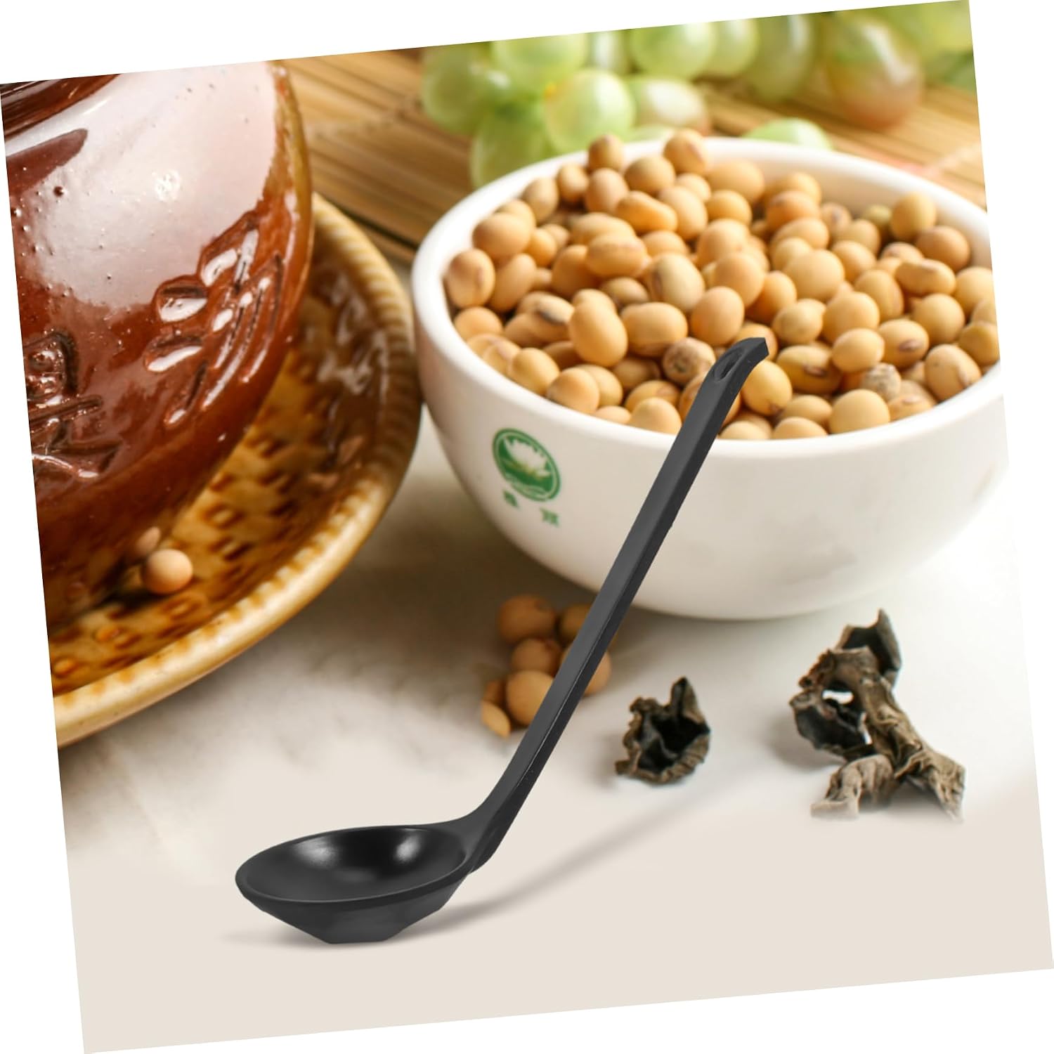 Black Plastic Turtle Shell Soup Ladles 2pcs for Hotel Banquets