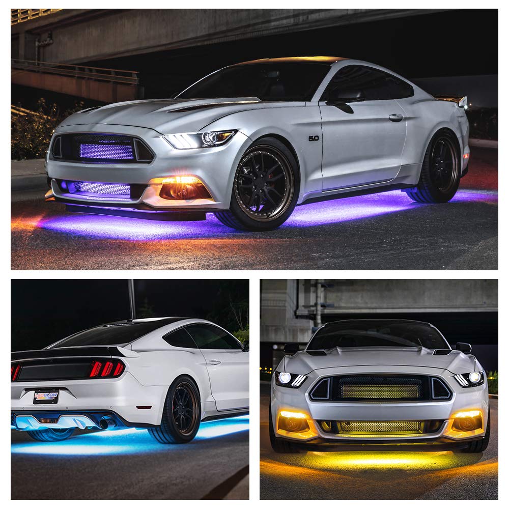 LEDGlow 4pc Bluetooth Million Color LED Underbody Underglow & 6pc