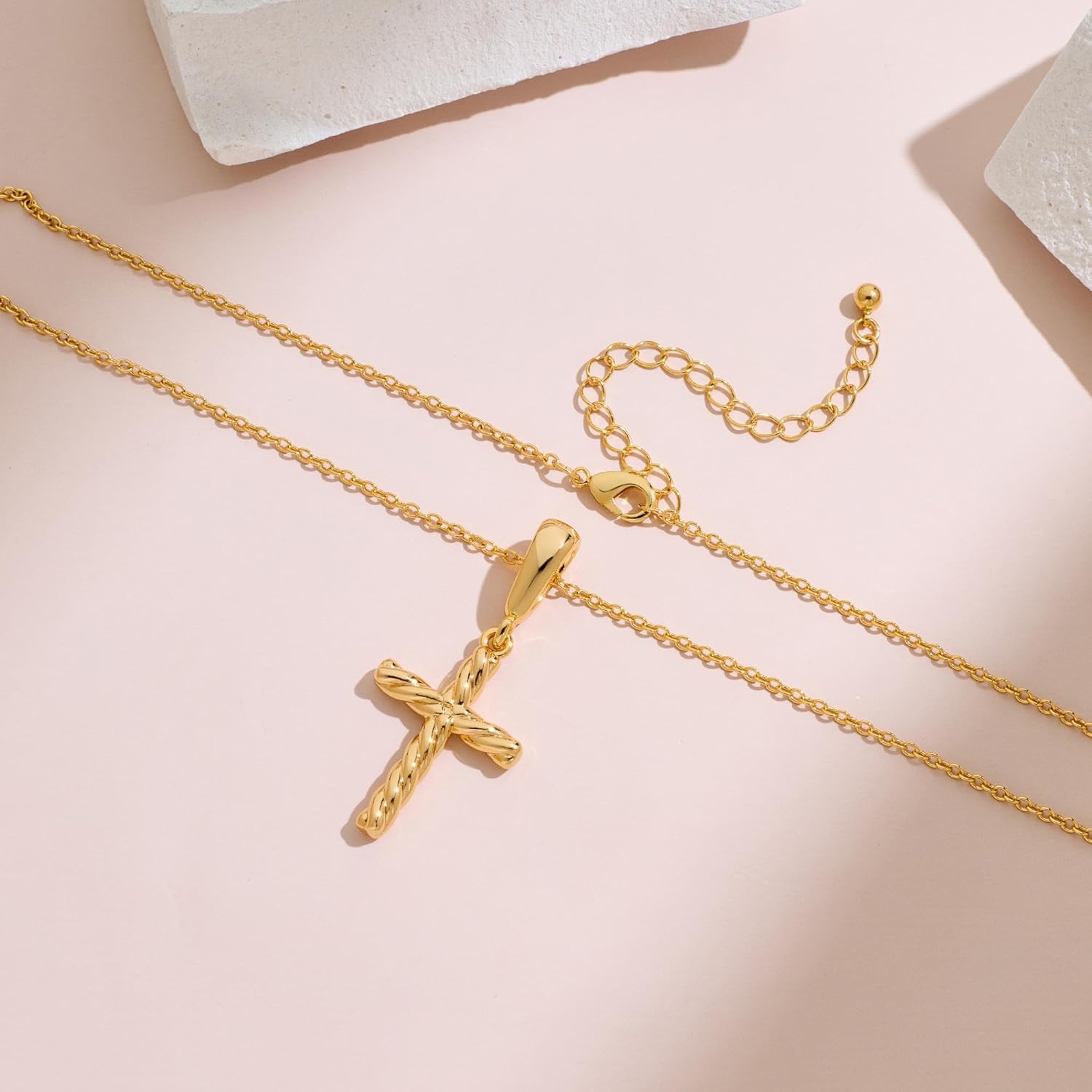 Gold Cross Necklaces for Women, 18K Gold Plated Non-Tarnish Religious Jewelry, Elegant Christian Gifts for Her - Image 5