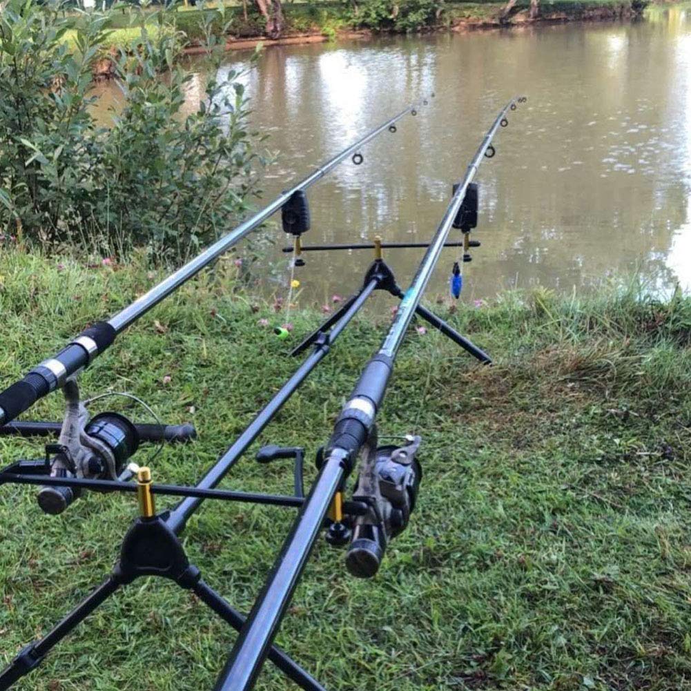 AKT Estante de Cañas de Pescar Soporte para Caña de Pescar + Bolsa Accesorios para Herramientas de Pesca Soporte de Poste