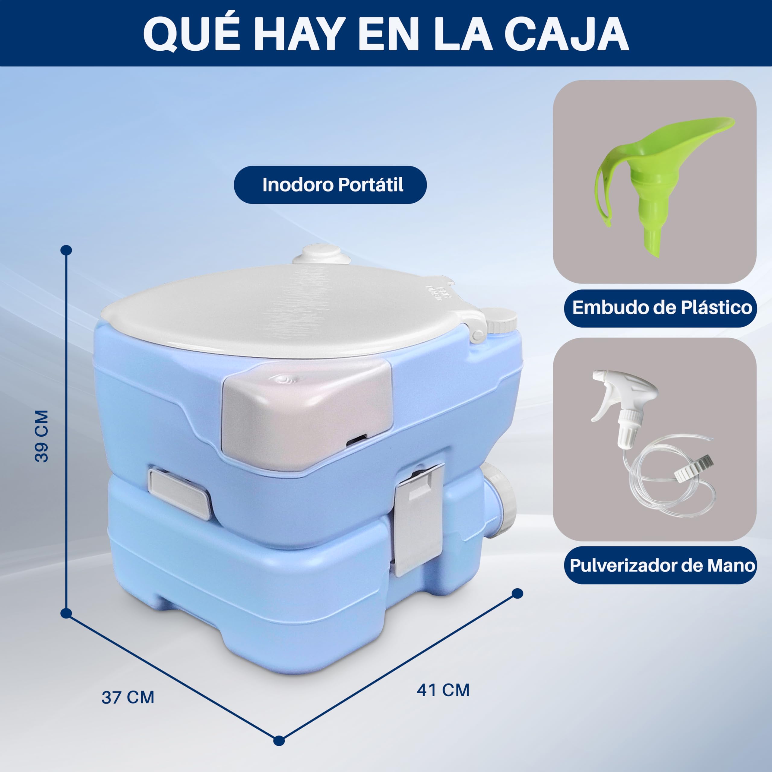 SereneLife WC portatil, Inodoro, Baño, con Bolsa de Transporte, Rociador Manual, Soporte para movil, Interiores, Exteriores, Liviano, Camping, Barcos, Viajes, 15L, 120 descargas