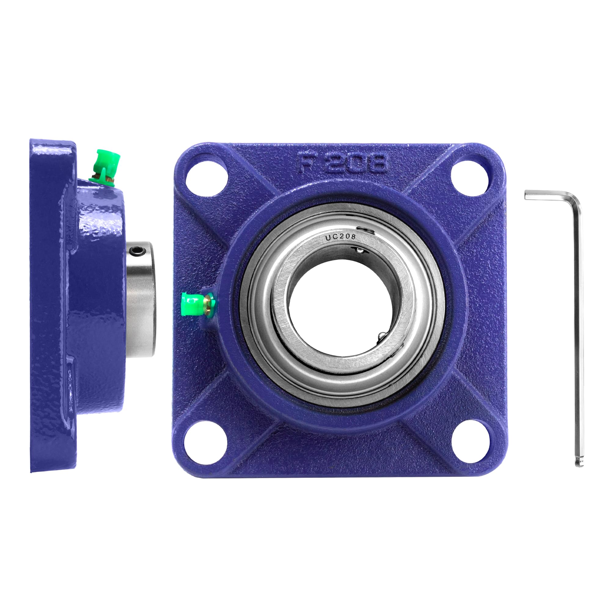 2 Piezas UCF 208 Rodamientos con Soporte con Brida Cuadrada,Rodamientos de Bolas Bridas para Eje de 40 mm,Base de Hierro Fundido Sólido para Impresora 3D, Engranaje, Cinta transportadora, Máquinas
