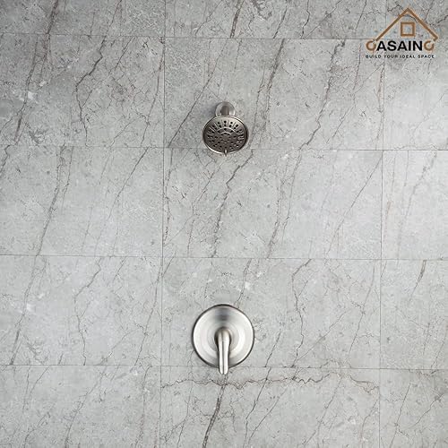 Miniatura 8 de CASAINC Juego de grifo de bañera juego de grifo de ducha con válvula equilibrada de presión de 484 pulgadas cabezal de ducha de baño de 3 rociadores