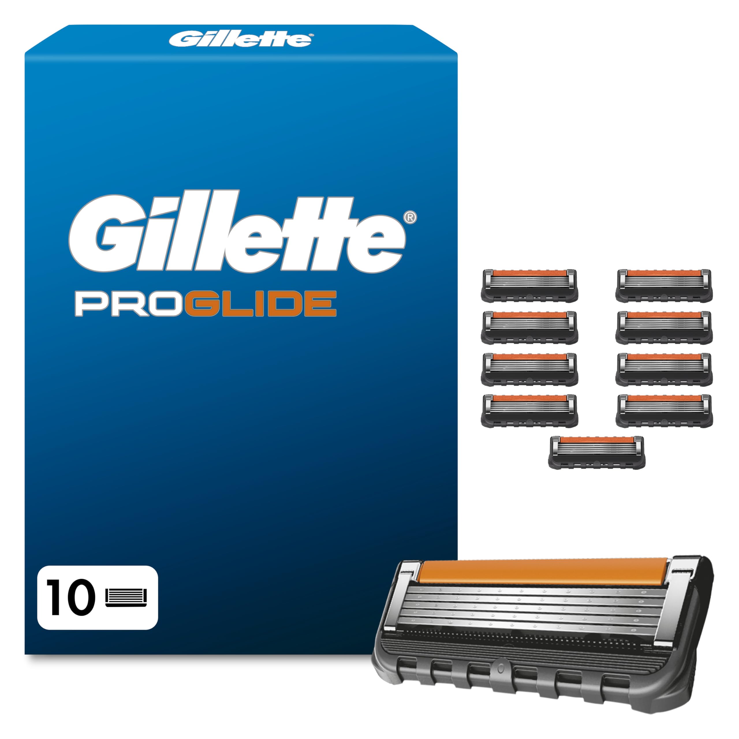Gillette ProGlide Razor Blade Refills for Men, 10 Count - UEFA Champions League Special Edition, Original Replacement Blades, Precision Shaving