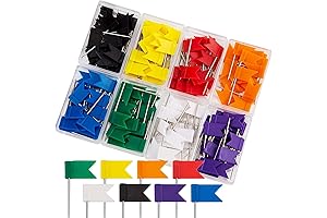AIEX 160 Pieces Flag Pins for Map, High-Quality Map Tacks, Assorted Color Thumb Tacks