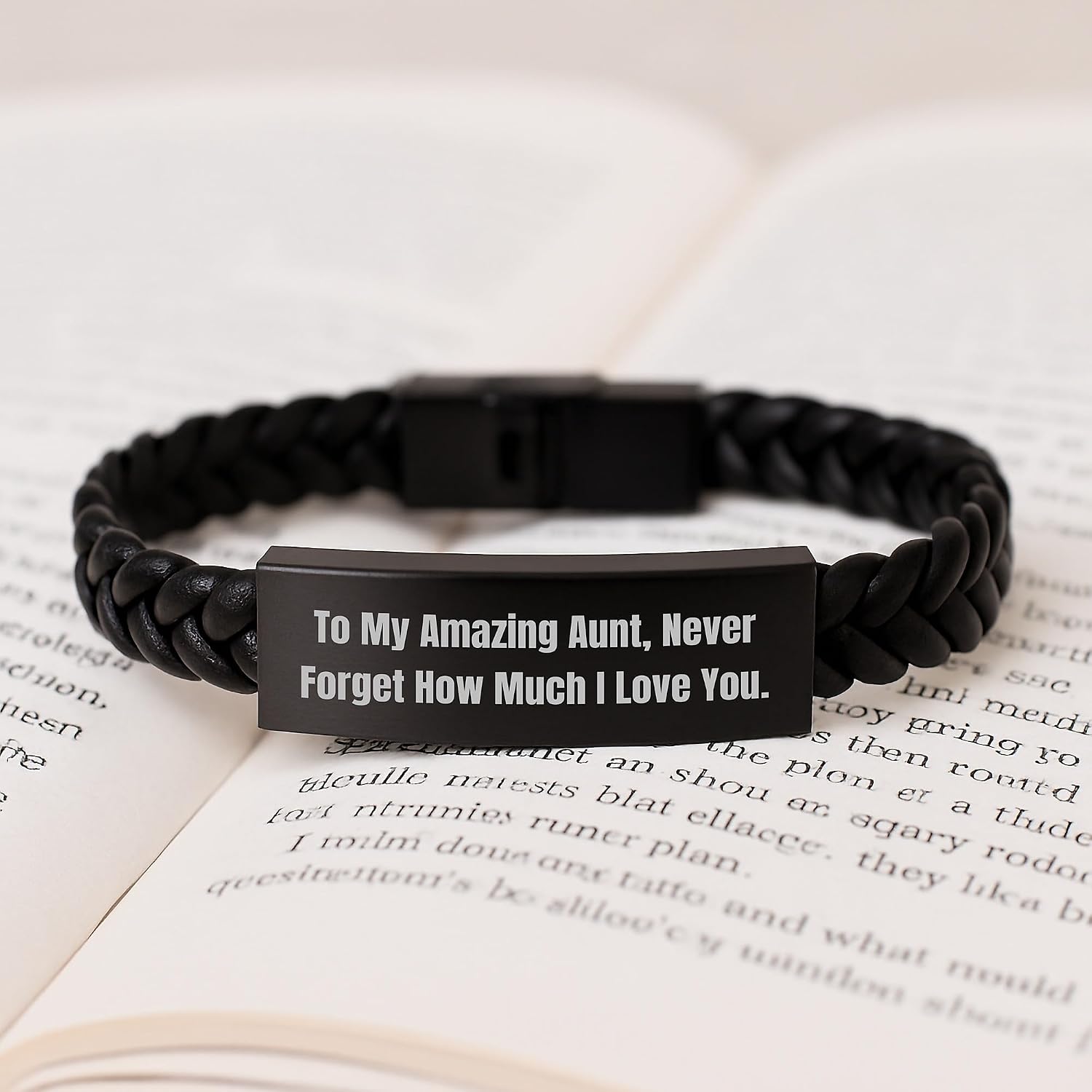 Aunt Gifts, To My Amazing Aunt, Interlaced Leather Bracelet, Graduation Unique Gifts from Family - Inspirational Quote, Stainless Steel and PU Leather Combination