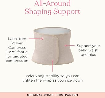 Belly Bandit Original Postpartum Belly Wrap - Adjustable Compression Abdominal Binder for Recovery - Supports Core, Waist, Back After Childbirth - Eases Discomfort, Promotes Movement