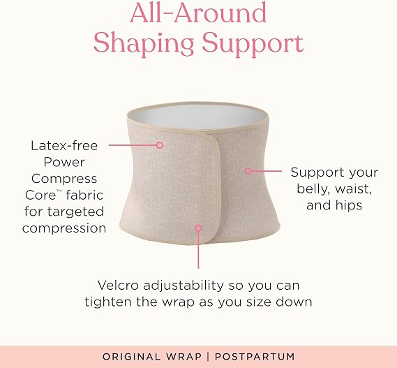 Belly Bandit Original Postpartum Belly Wrap - Adjustable Compression Abdominal Binder for Recovery - Supports Core, Waist, Back After Childbirth - Eases Discomfort, Promotes Movement