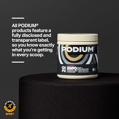 Miniatura 6 de Podium Nutrition, Sal+electrolitos, polvo de electrolitos, mora, 30 porciones, electrolitos, hidratación, recuperación