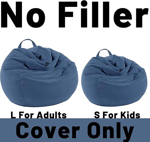 Miniatura 6 de LPMOERA - Funda para almacenamiento de animales de peluche (sin relleno) para niños y adultos, cama perezosa para mascotas, perros y gatos, puf de