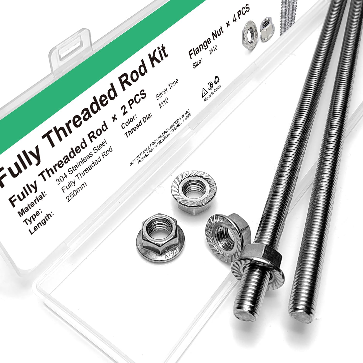 Stainless Steel Threaded Rods - 6 Pack M6 -6 Stainless Steel Threaded Rods - 6 Pack M6 -6