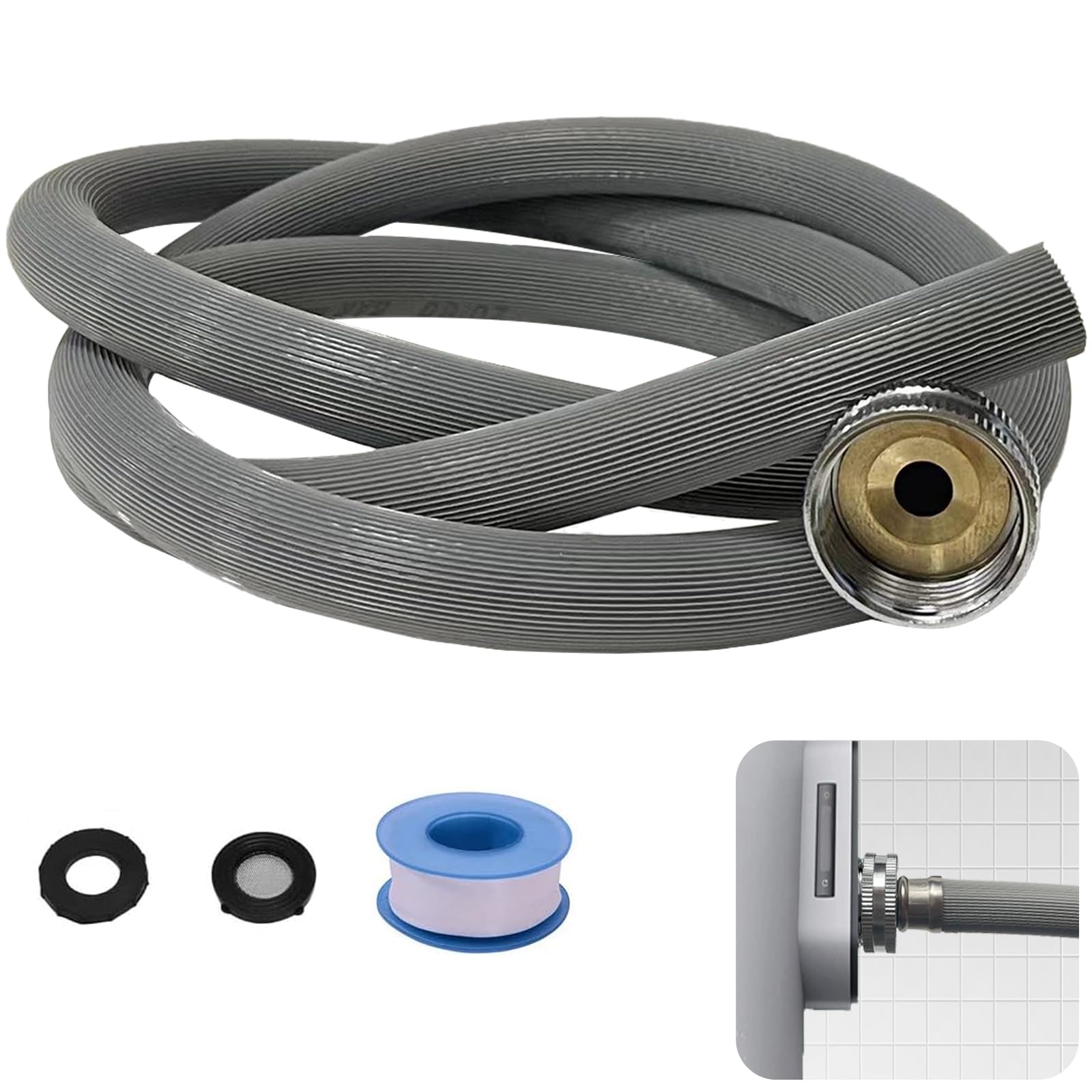 Manguera de drenaje deshumidificador de 3/4 pulgadas FHT, con junta de latón para evitar fugas de agua, totalmente compatible con la mayoría de los deshumidificadores, 5 pies