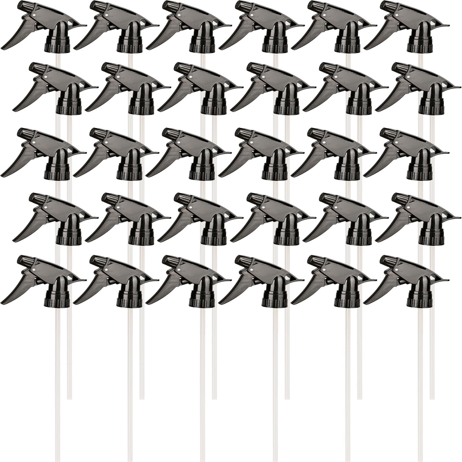 30 Pack Spray Bottle Nozzles, Heavy-Duty Stream Trigger Spray Nozzle Replacement Parts Adjustable Head Sprayer with Mist Stream Sprayer Fits 8oz /16oz Spray Bottles Round 28/400 Neck Bottles (Black)