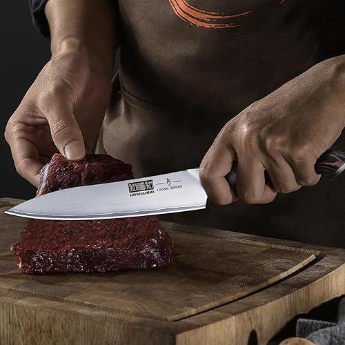 Miniatura 7 de Cuchillo de cocina de 6 pulgadas, cuchillo de chef japonés ultra afilado de acero inoxidable de alto carbono, cuchillo multiusos de cocina con mango