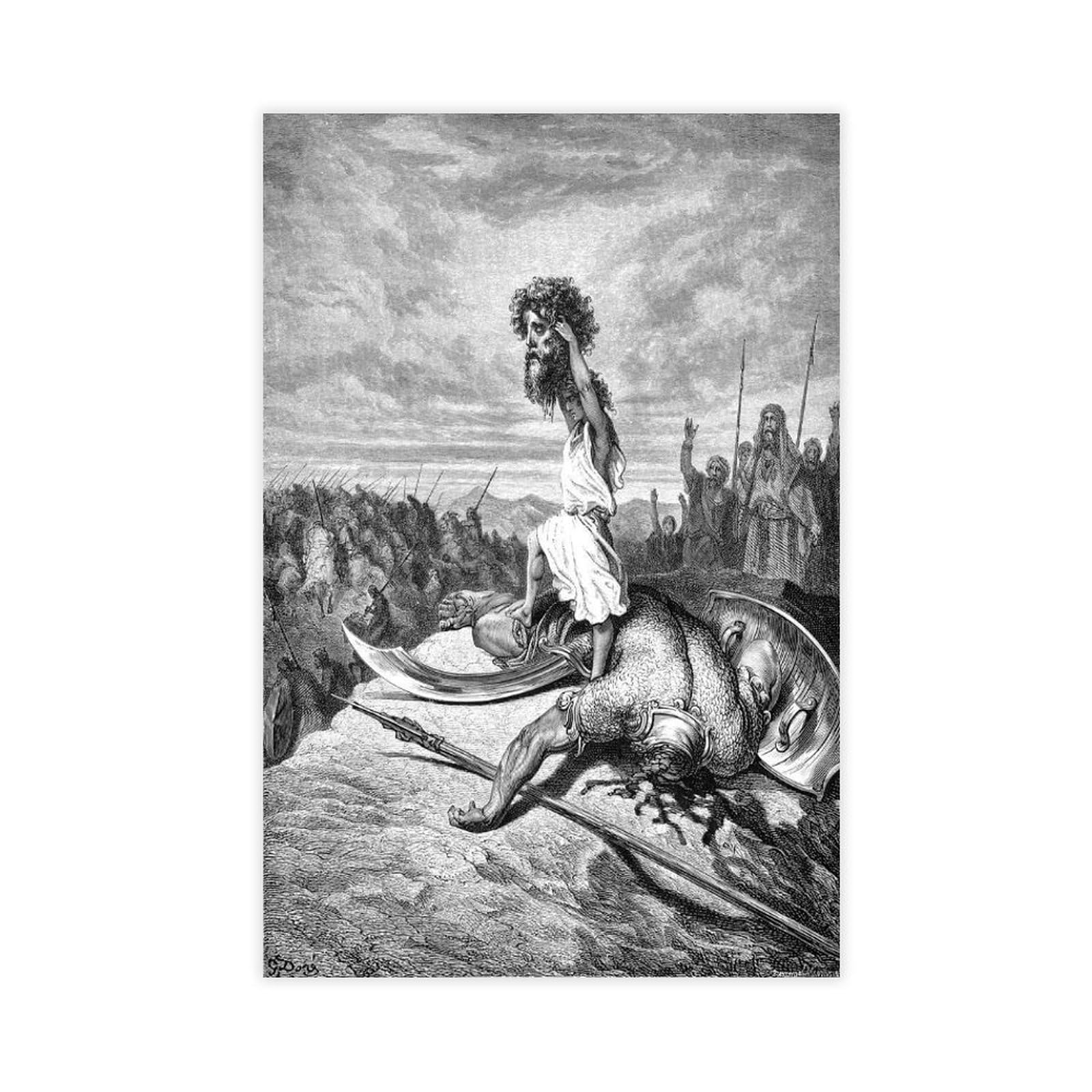 Toile David Slays Goliath Gustave Doré - Impression Fine Art de Haute Qualité - 8