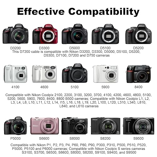 Miniatura 6 de Cable USB de repuesto UC-E6, cable de transferencia de fotos compatible con Nikon CoolPix, L, D, P, Series Digital Camera D3300 D750 D7200 Coolpix