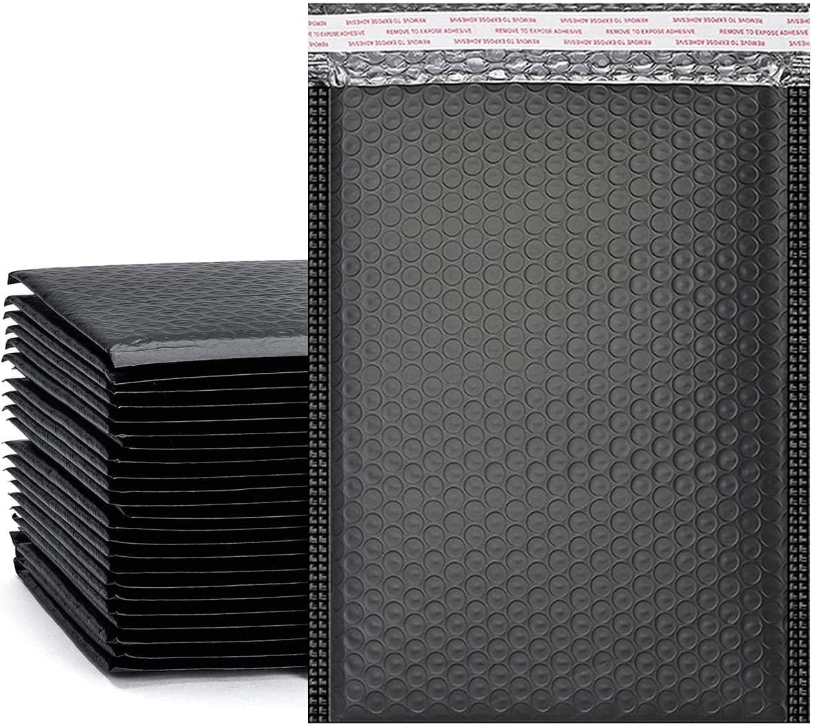 SULOLI 30 Pezzi Buste Imbottite per Spedizioni,18x23cm Buste a Bolle,Sacchetti con Pluriball Autosigillanti per Imballaggio e Proteggere Oggetti (Nero)