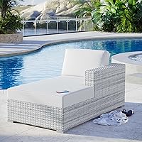 Vista 38 de Modway EEI-4302-LGR-GRY Sofá biplaza con brazo derecho, gris claro