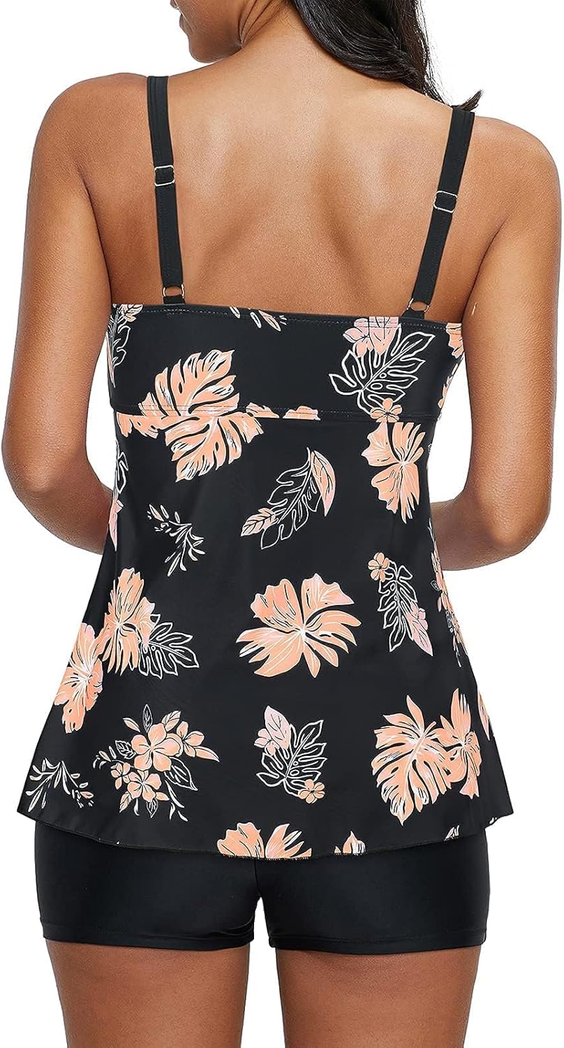 Century Star Tummy Control Tankini Swimsuits for Women 2025 Bathing Suit Two Piece Tankini Tops with Shorts Swimwear - Image 4