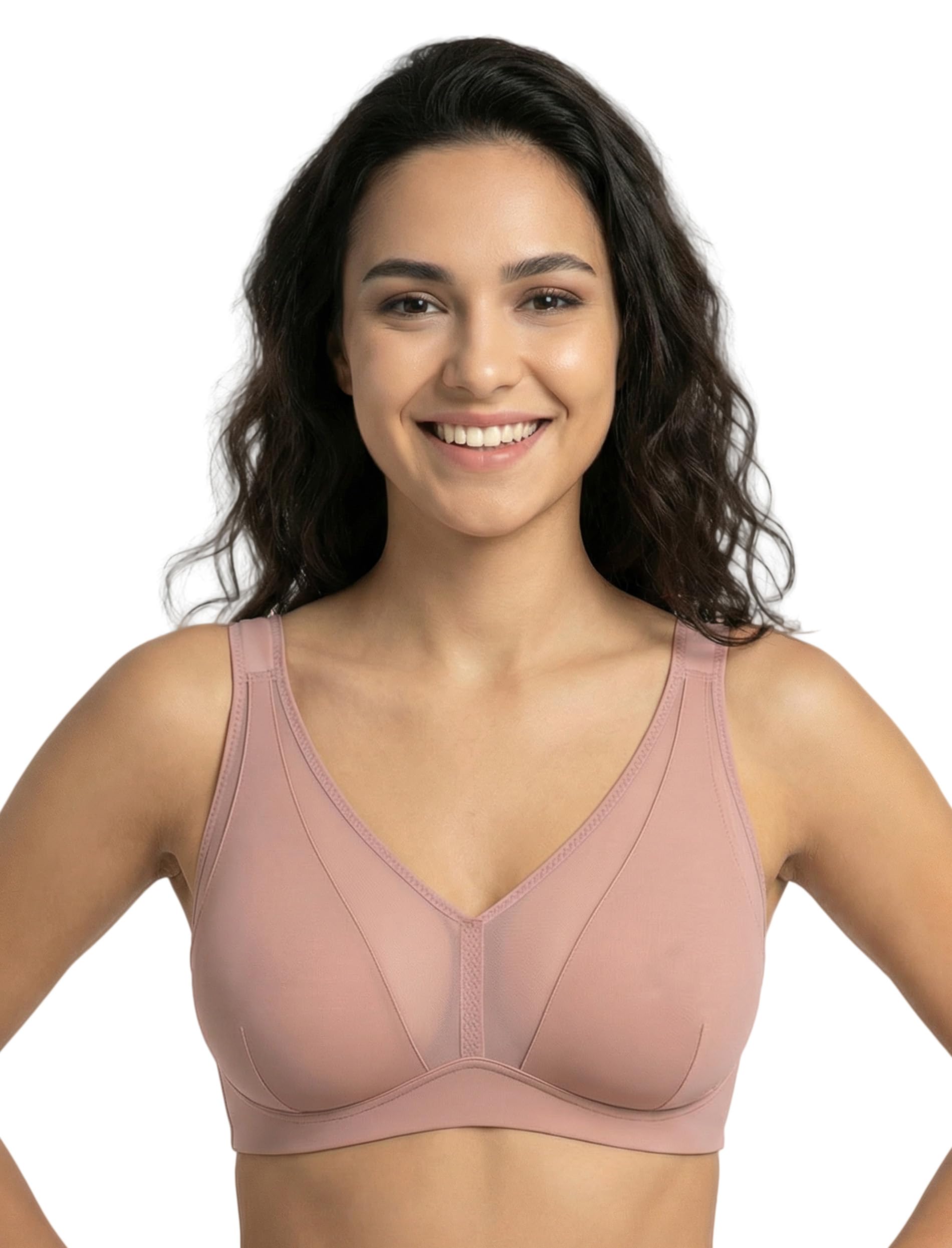 Vivisence Sujetador Sin Aros Mujer Copas Suaves Soporte Lateral Comodidad Diaria