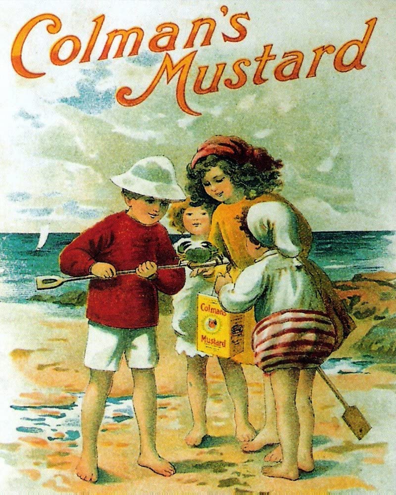 Top Banana Gifts Yellow Colmans Mustard - Retro Vintage Metal Sign, Plaque, Decorative Wall Art, 2 Sizes (A4. 21 X 28Cm)