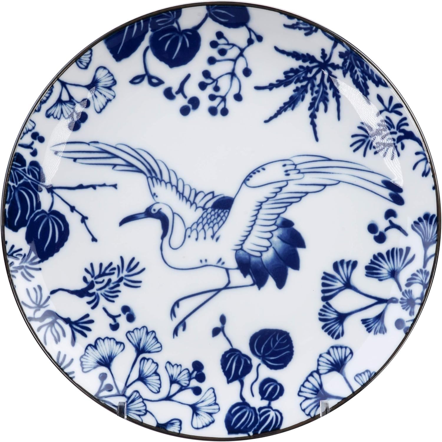 TOKYO design studio – Flora Japonica Teller-Set (4-tlg.), 20,6cm | Hochwertiges Porzellan – spülmaschinen- & mikrowellengeeignet – individuelle Muster – mit Geschenkbox – Hergestellt in Japan