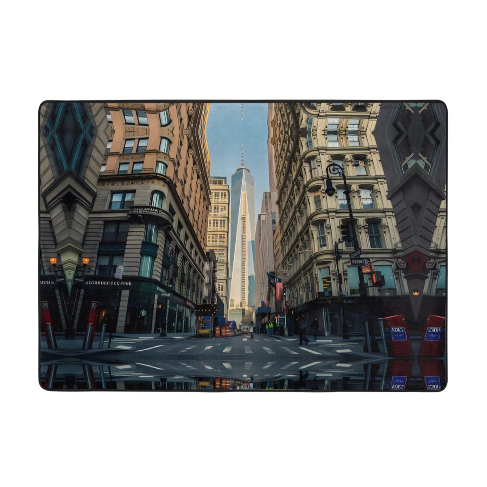 Alfombra antideslizante Nueva York para salón acogedor de diseño urbano moderno