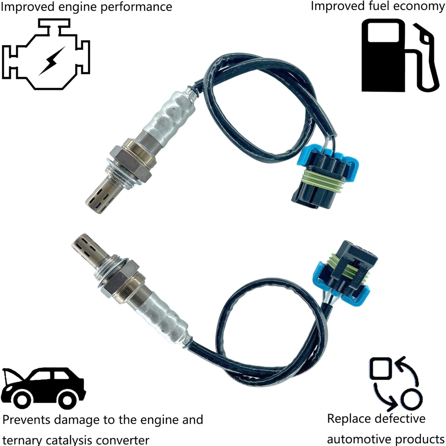 Dropwater 1 Pair Downstream Rear Left and Right Side O2 Oxygen Sensors Compatible with Chevy 2014-2008 Express 1500,2015-2008 Express 2500,2015-2008 Express 3500,Replaces#234-4243 75-4294,Set of 2pcs
