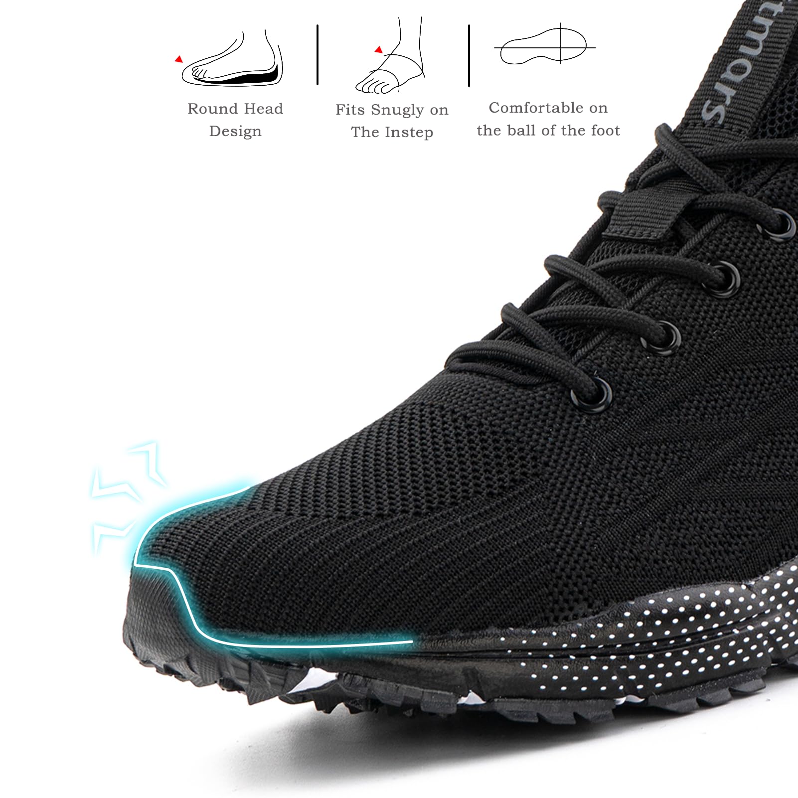 Scarpe Running Uomo Donna Scarpe da Ginnastica Corsa Trail Running Outdoor Trekking Sportive Jogging Sneakers Nero EU36-48