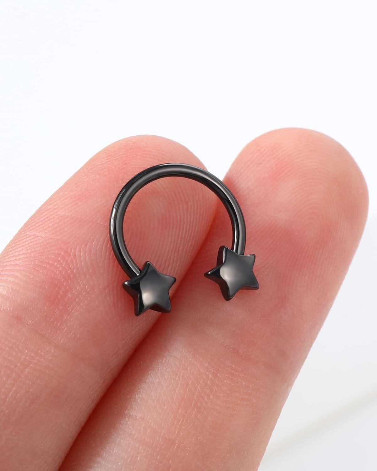 Jewseen 16g Septum Ring Star Septum Jewelry Cartilage Earring Hoop Helix Piercing Jewelry Surgical Steel Tragus Earrings Daith Earrings Nose Ring Hoop for Women and Men - Image 3