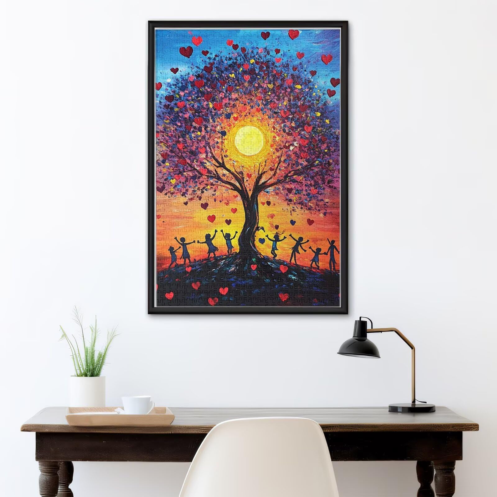 5000 sztuk puzzli dla dorosłych, kreatywne niemożliwe puzzle dla dorosłych początkujących, duża drewniana układanka z plakatem i pudełkiem do przechowywania, wystrój domu, motyw: drzewo życia i