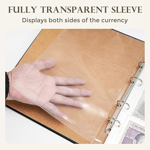 Miniatura 4 de Álbum de colección de monedas mejorado, gran soporte para coleccionista de dinero, carpeta organizadora de monedas, con mangas transparentes, para