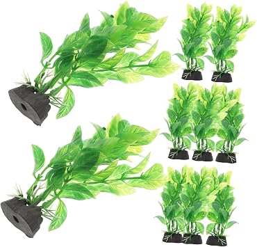 UKCOCO 10Pcs Artificial Aquarium Plants Fish Tank Decorations for Aquatic Landscaping Betta Fish Accessories Ornament for Home Office Aquariums